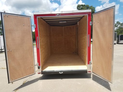 6x12 SA Trailer - Red, Double Doors, Side Door, Extra Height, ATP Wrap