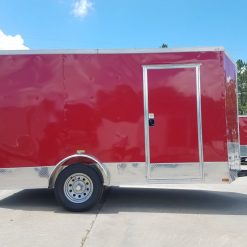 6x12 SA Trailer - Red, Double Doors, Side Door, Extra Height, ATP Wrap