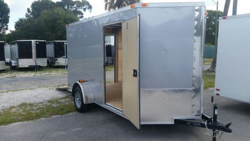 6x12 SA Trailer - Silver Frost, Ramp, Side Door, Extra Height