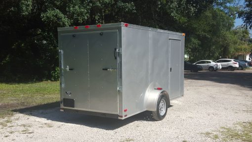 6x12 SA Trailer - Silver Frost, Ramp, Side Door, Extra Height