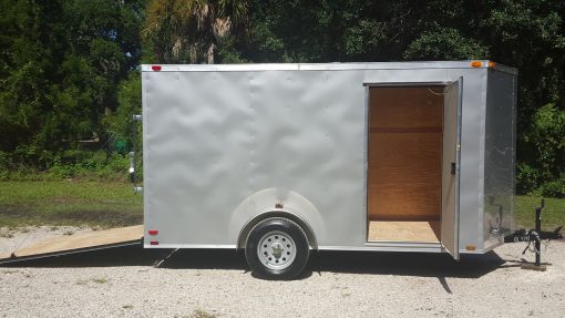 6x12 SA Trailer - Silver Frost, Ramp, Side Door, Extra Height