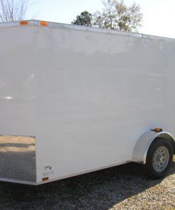 6x12 SA Trailer - White, Double Doors, Side Door, Extra Height