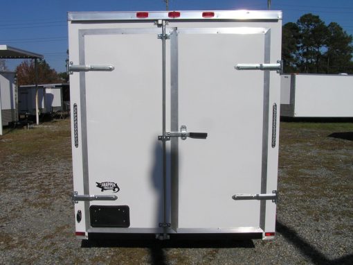 6x12 SA Trailer - White, Double Doors, Side Door, Extra Height