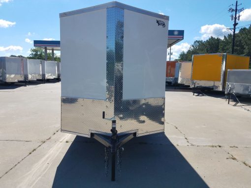 6x12 SA Trailer - White, Double Doors, Side Door, Extra Height, Side Vents