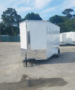 6x12 SA Trailer - White, Ramp, Side Door, Extra Height