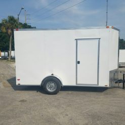 6x12 SA Trailer - White, Ramp, Side Door, Extra Height