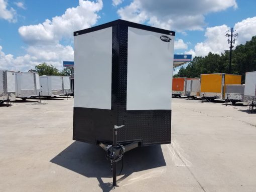 6x12 SA Trailer - White, Ramp, Side Door, Extra Height, Blackout Package