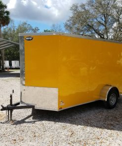 6x12 SA Trailer - Yellow, Double Doors, Side Door, Extra Height, Concession Door