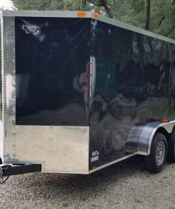 6x12 TA Trailer - Black, Double Doors, Side Door, Extra Height