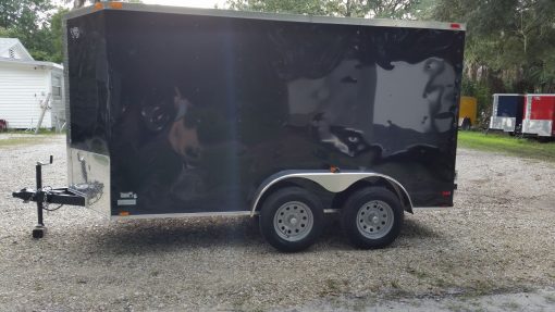 6x12 TA Trailer - Black, Double Doors, Side Door, Extra Height