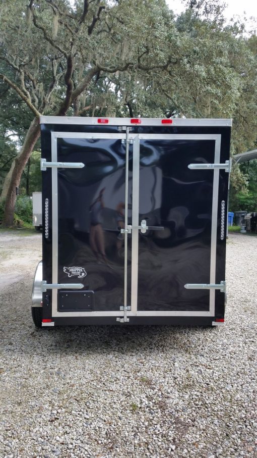 6x12 TA Trailer - Black, Double Doors, Side Door, Extra Height