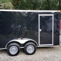 6x12 TA Trailer - Black, Double Doors, Side Door, Extra Height