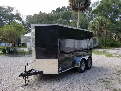 6x12 TA Trailer - Black, Ramp, Side Door, Extra Height