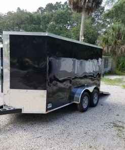 6x12 TA Trailer - Black, Ramp, Side Door, Extra Height