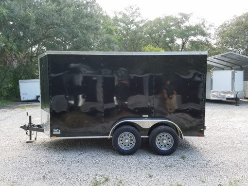 6x12 TA Trailer - Black, Ramp, Side Door, Extra Height