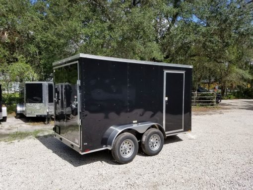 6x12 TA Trailer - Black, Ramp, Side Door, Extra Height