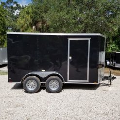 6x12 TA Trailer - Black, Ramp, Side Door, Extra Height