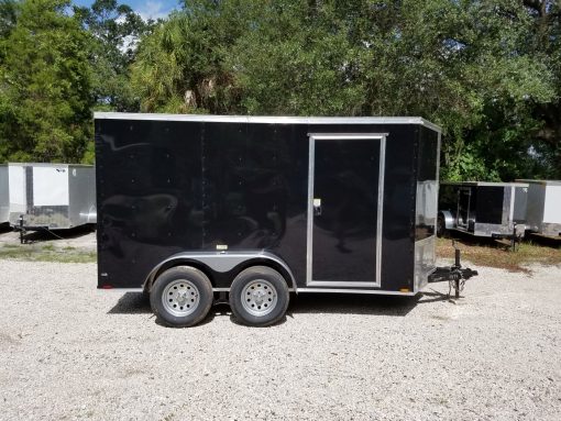 6x12 TA Trailer - Black, Ramp, Side Door, Extra Height