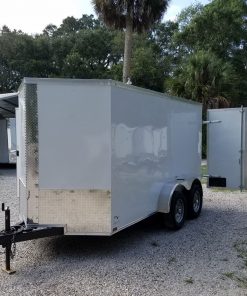 6x12 TA Trailer - White, Double Doors, Side Door, Extra Height