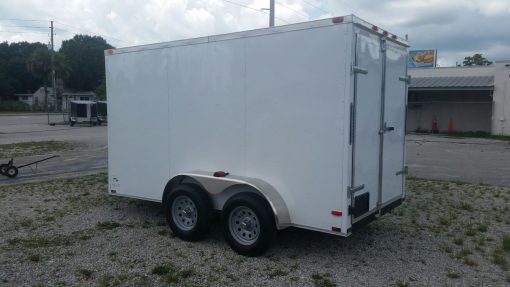 6x12 TA Trailer - White, Double Doors, Side Door, Extra Height