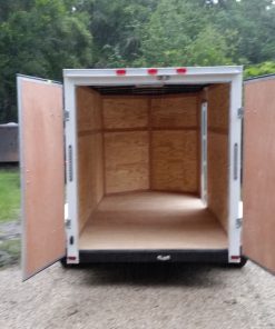 6x12 TA Trailer - White, Double Doors, Side Door, Extra Height