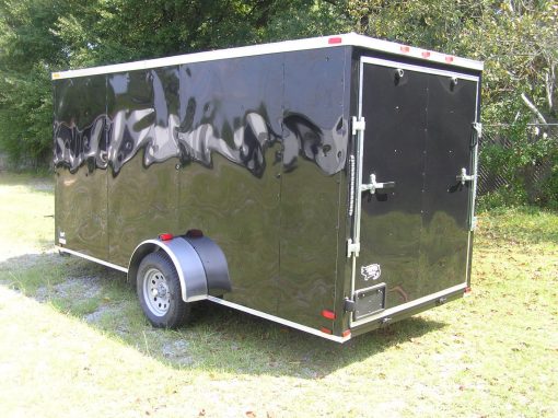 6x14 SA Trailer - Black, Ramp, Side Door, Extra Height