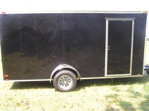 6x14 SA Trailer - Black, Ramp, Side Door, Extra Height