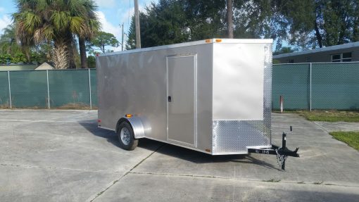 6x14 SA Trailer - Champagne, Ramp, Side Door, Extra Height