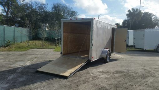 6x14 SA Trailer - Champagne, Ramp, Side Door, Extra Height