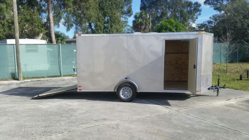 6x14 SA Trailer - Champagne, Ramp, Side Door, Extra Height