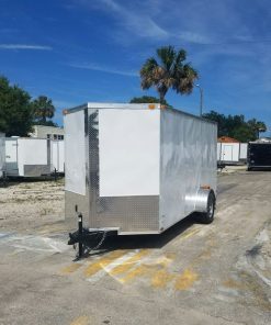 6x14 SA Trailer - White, Double Doors, Side Door, Extra Height