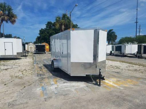 6x14 SA Trailer - White, Double Doors, Side Door, Extra Height