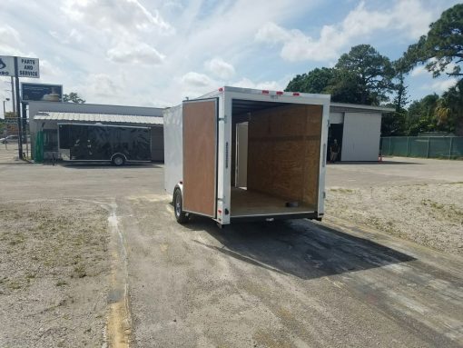 6x14 SA Trailer - White, Double Doors, Side Door, Extra Height