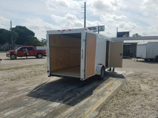 6x14 SA Trailer - White, Double Doors, Side Door, Extra Height