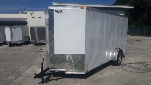 6x14 SA Trailer - White, Ramp, Side Door, Extra Height