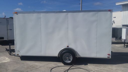 6x14 SA Trailer - White, Ramp, Side Door, Extra Height