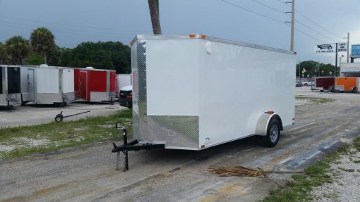 6x14 SA Trailer - White, Ramp, Side Door, Extra Height