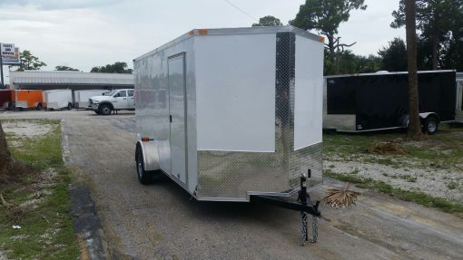 6x14 SA Trailer - White, Ramp, Side Door, Extra Height