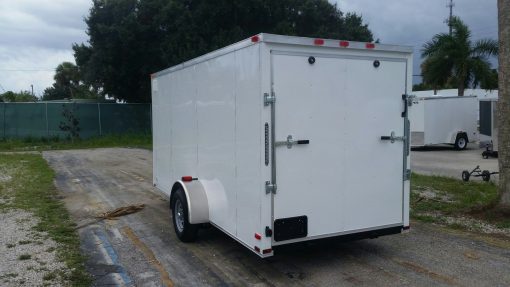 6x14 SA Trailer - White, Ramp, Side Door, Extra Height