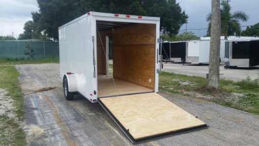 6x14 SA Trailer - White, Ramp, Side Door, Extra Height