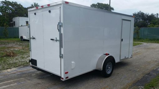 6x14 SA Trailer - White, Ramp, Side Door, Extra Height