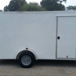 6x14 SA Trailer - White, Ramp, Side Door, Extra Height