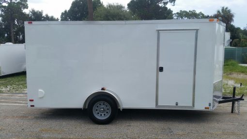 6x14 SA Trailer - White, Ramp, Side Door, Extra Height