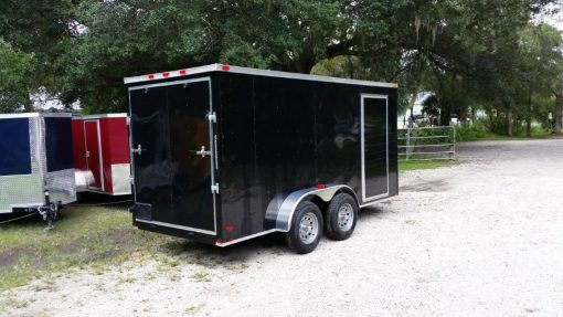 6x14 TA Trailer - Black, Ramp, Side Door, Extra Height