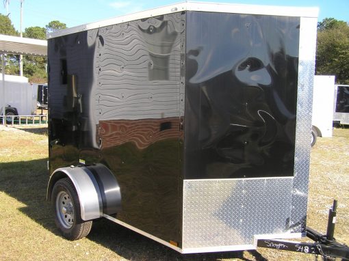 6x8 SA Trailer - Black, Double Barn Doors, Extra Height