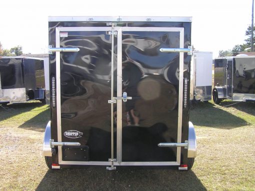 6x8 SA Trailer - Black, Double Barn Doors, Extra Height