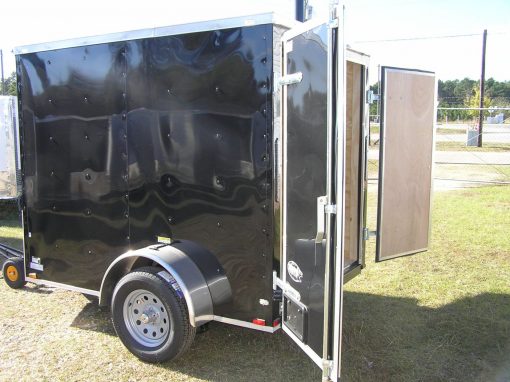 6x8 SA Trailer - Black, Double Barn Doors, Extra Height