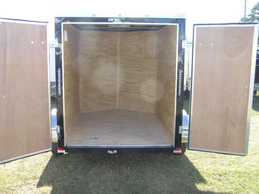 6x8 SA Trailer - Black, Double Barn Doors, Extra Height