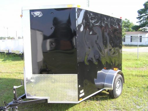 6x8 SA Trailer - Black, Ramp, Side Door, Extra Height