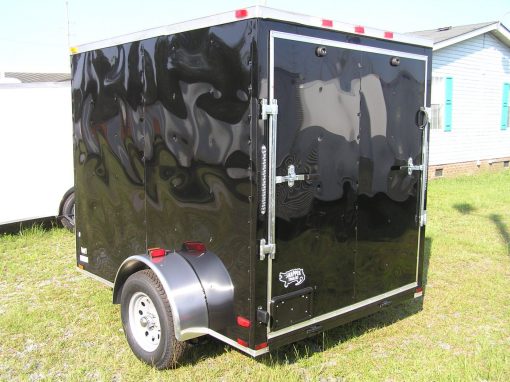 6x8 SA Trailer - Black, Ramp, Side Door, Extra Height